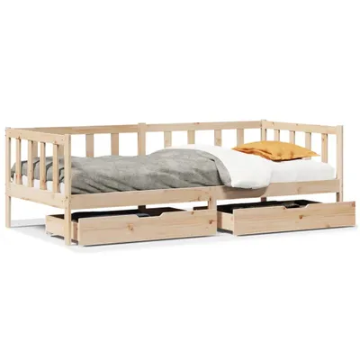 Image de vidaXL Lit de jour avec tiroirs 90x190 cm pin massif