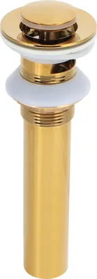 Imagen del producto de Desagüe dorado para lavabo sin rebosadero, antiatascos, para grifo de baño, con orificio