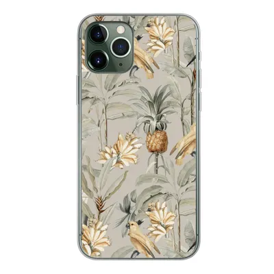 Produktbild von MuchoWow® Handyhülle Schutzhülle Hülle für iPhone 11 Pro Blume - Ananas - Vogel Silikon Softcase Handy Hülle - Handy