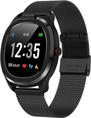 Produktbild von Kunststoff Smart Armband Uhr Körper Temperatur Erkennung Herz Rate Blutdruck IP68 wasserdicht Schwarzer Stahl