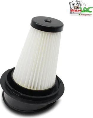 A vacuum cleaner filter is shown against a white background.