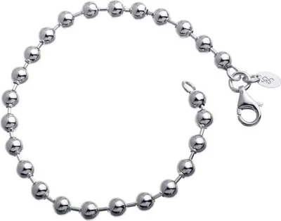 Produktbild von SILBERKETTEN STORE Kugelkette Armband 5mm - 925 Silber, Länge wählbar von 16-25cm - 19cm
