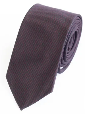Produktbild von Fabio Farini - 1 Stück Herren Krawatte Rot - verschiedene Rote Männer Schlips in 6cm Schmal (6cm), Dunkelrot Schwarz - Dark Burgundy/Black