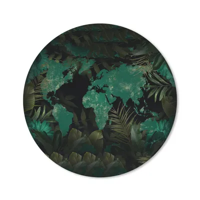 Produktbild von MuchoWow® Mauspad Mousepad Weltkarte - Grün - Pflanzen 30x30 cm - Mousepads - Maus Mat - Pad - Mausunterlage - Tischunterlage - Schreibtischmatten