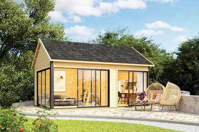 Produktbild von Gartenhaus weka M 445 A Gr. 2 inkl. Fußboden, Dachausbau 618 x 505,6 cm natur