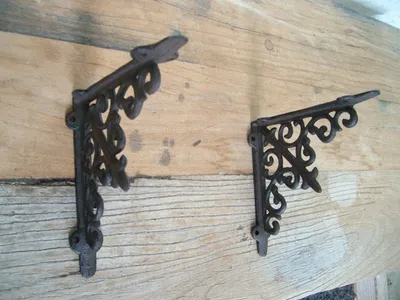 Produktbild von Regalwinkel, 2er-Set, Regalträger, Wandkonsolen, Wandregal, Gusseisen