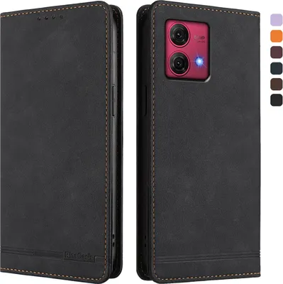 Obrázek produktu pro Pouzdro pro Motorola Moto G84 5G, retroPolyuretankožené flip pouzdro s stojánkem a přihrádkami na karty Černý