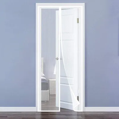 Immagine prodotto di Ibenzoa® Zanzariera magnetica 100 x 220 cm, bianca – chiusura automatica, tenda per porte senza foratura, rete robusta per balconi, terrazze e porte scorrevoli
