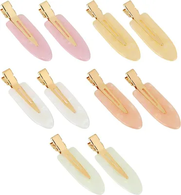 Produktbild von 10 Stück knitterfreie Haarklammern 6 cm für Frauen und Teenager – Haaraccessoires Make-up-Clips mit Salonstärke, flache Haargreifer