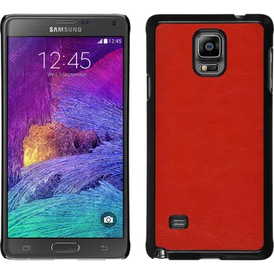 Produktbild von PhoneNatic Case kompatibel mit Samsung Galaxy Note 4 - Hülle rot Lederoptik Hard-case + 2 Schutzfolien