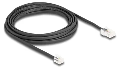 Obrázek produktu pro DeLOCK Telefonní kabel RJ45, ze zástrčky na zástrčku RJ11, černý, 5 m, 5 m, RJ-45, RJ-11, Černá, Samec, Samec