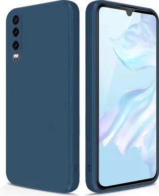 Image de Etui silicone fin pour Huawei P30 en silicone liquide, mat, résistant aux rayures bleu