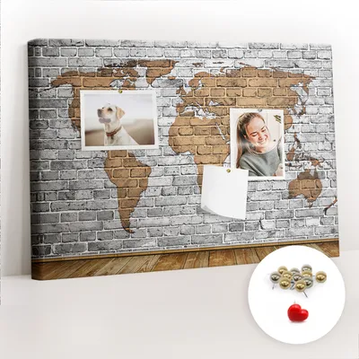 Produktbild von Korkwand mit Stecknadeln – Schwarzes Schild mit Stecknadeln für Fotos und Notizen – 60x40 cm – 100 Stück Metall-Stecknadeln