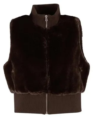 Image de Urban Classics - Gilet court en sherpa pour femmes, couleur marron, taille XL