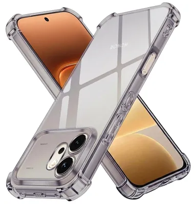 Zdjęcie produktu dla Techsuit Shockproof Clear antywstrząsowe etui do Honor 600 - dymno-czarne