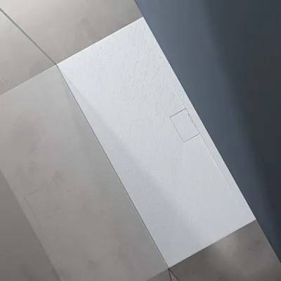 Immagine prodotto di doporro Piatto Doccia Rettangolare 70x160 cm in Resina Minerale Bianco Effetto Pietra, Ultrasottile H 3 cm, Scarico Laterale con Piletta Inclusa šC Geoma07