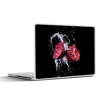 Produktbild von MuchoWow® Laptop Aufkleber Sticker Cover Granatapfel - Frucht - Wasser - Schwarz - Violett 30x21 cm - Sticker für Laptop - Selbstklebend
