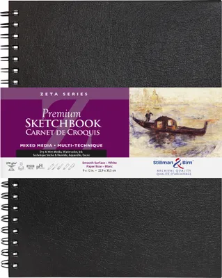 Produktbild von Clairefontaine Stillman&Birn Skizzenbuch 25 Blatt 22,9x30,5cm Weiß 900912SBC