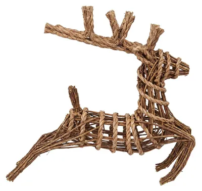 Immagine prodotto di Clayre & Eef, decorazione a forma di cervo, colore marrone, realizzata in rattan