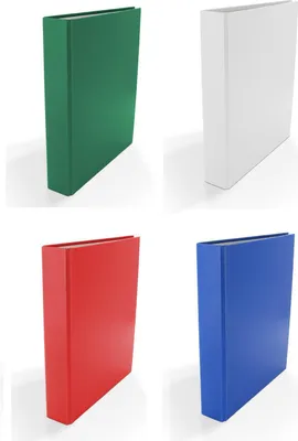 Produktbild von 4x Ringbuch / DIN A5 / 2-Ring Ordner / Farbe: je 1x grün, weiß, rot und blau