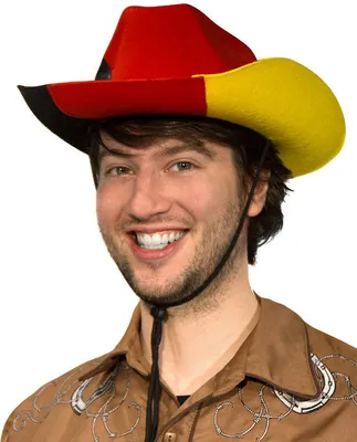 Produktbild von Cowboy Hut Deutschland Fussball Fanartikel schwarz-rot-gelb