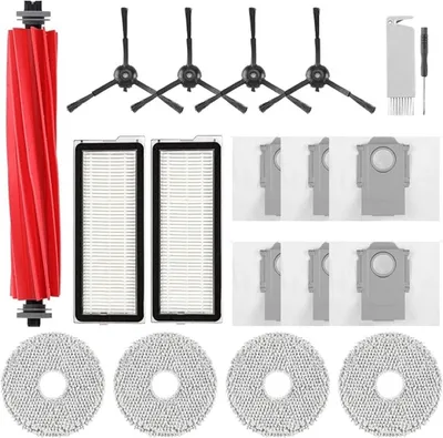 Produktbild von PromoHome® Ersatz-Zubehörset für Roborock Q Revo S, Qrevo Pro und Qrevo Plus - 1 Hauptbürste, 4 Seitenbürsten, 2 HEPA-Filter, 4