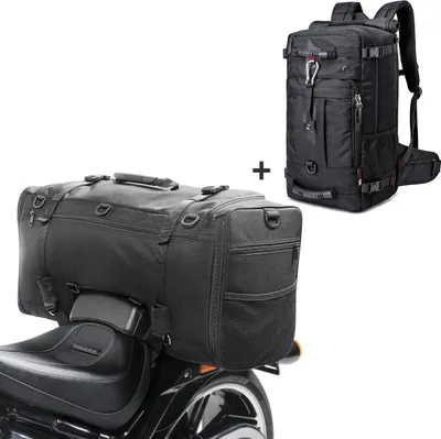 Produktbild von Set Hecktasche # SQ1 + Motorrad Rucksack HK4 schwarz