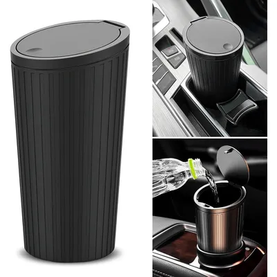 Produktbild von Auto Mülleimer mit Deckel Mini Abfalleimer Auslaufsicher Becherhalter Organizer