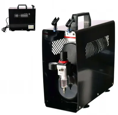 Produktbild von Doppelkolben-Airbrush-Kompressor Mit 3,5-L-Zylinder 6 Bar Leise, Automatischer Start-Stopp