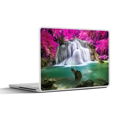 Produktbild von MuchoWow® Laptop Aufkleber Sticker Cover Wasserfall - Rosa - Bäume 30x21 cm - Sticker für Laptop - Selbstklebend