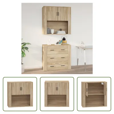 Produktbild von The Living Store Wandschrank Sonoma-Eiche 80x33x80 cm Holzwerkstoff