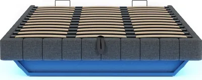 Produktbild von okwish Polsterbett(180x200 cm)Doppelbett,Stauraumbett,Multifunktionsbett,Hydraulisches Bett,Bettgestell, ohne Kopfteil ,mit LED-Licht, ohne Matratze,Grau