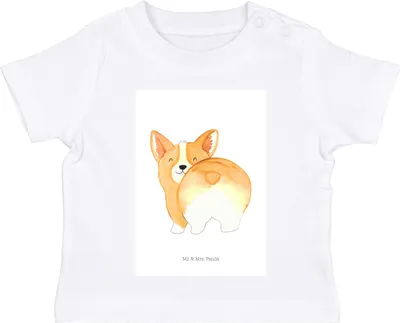 Produktbild von Mr. & Mrs. Panda Babyshirt Corgi Po 12. - 18. Monat - Weiß - Geschenk, Hund, Spruch, Kinder Oberteil, Top, Corgie, T-Shirt Baby, Baumwollshirt, Motivation, , Sprüche