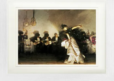 Produktbild von John Singer Sargent Gerahmtes Bild Mit Edlem Passepartout | Wand-Bilder | Im Bilderrahmen - El Jaleo, 1882 (30 x 40 cm)