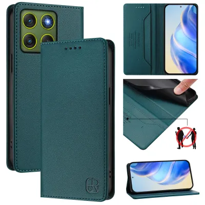 Immagine prodotto di Custodia in pelle per Motorola Edge 70, flip case con slot per carte, portafoglio e supporto Verde scuro