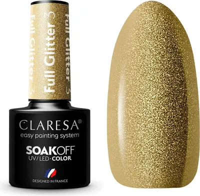 Zdjęcie produktu dla Claresa Soak Off UV/LED Full Glitter Lakier hybrydowy 3, 5 g