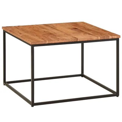 Produktbild von Couchtisch 60x60x41 cm Massivholz Metall Sofatisch Wohnzimmertisch Akazie, Stubentisch Industrial, Holztisch Kaffeetisch Massiv, Tisch Wohnzimmer
