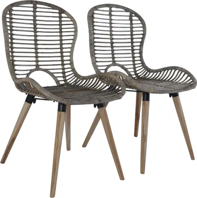 Produktbild von vidaXL Esszimmerstühle 4 Stk. Braun Natürliches Rattan