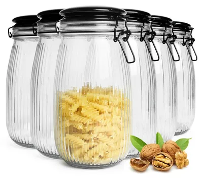 Obrázok produktu pre Sada 6 nádob na skladovanie potravín s objemom 1,4 l a keramickými viečkami