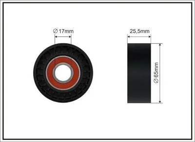 Produktbild von CAFFARO 466-91 Spannrolle Keilrippenriemen 65mm für FORD Fiesta Mk6 Schrägheck (JA8, JR8) für MINI Schrägheck (R56) passend für PEUGEOT 2008 Kombi 207
