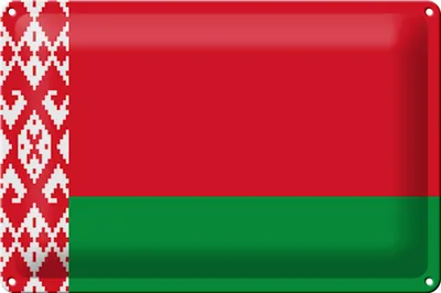 Produktbild von Blechschild Flagge Weißrussland 30x20cm Flag of Belarus