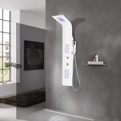Produktbild von Weißes Duschkabin mit Thermostat