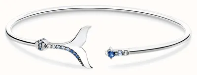 Produktbild von THOMAS SABO Armreif offen "Schwanzflosse mit blauen Steinen"