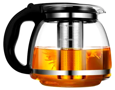 Produktbild von 2000ML Glas Teekanne mit Siebeinsatz aus Borosilikatglas