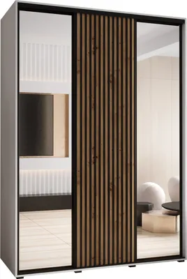 Produktbild von MEBLE KRYSPOL Sapporo 2 Schrank mit 3 Schiebetüren - 205,2x170x60 cm - Weiß Artisan Schwarz