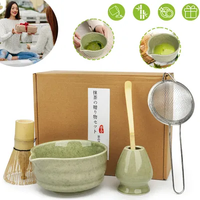 Produktbild von 5-teiliges Matcha Set, Japanese Ceramic Matcha Schale, Premium Matcha Tools for Authentic Preparation