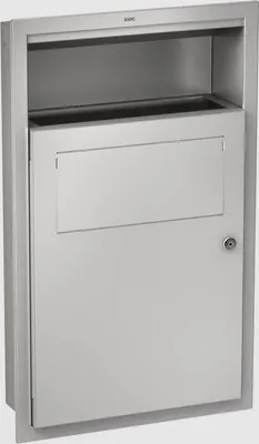 RODAN Hygieneabfallbehälter für Unterputzmontage Edelstahl seidenmatt 6 Liter KWC RODX612E