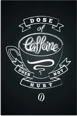 Produktbild von MuchoWow® Poster Kaffee - Sprichwörter - Vintage - Eine Dosis Koffein tut nicht weh - Zitate 120x180 cm - Kunstposter