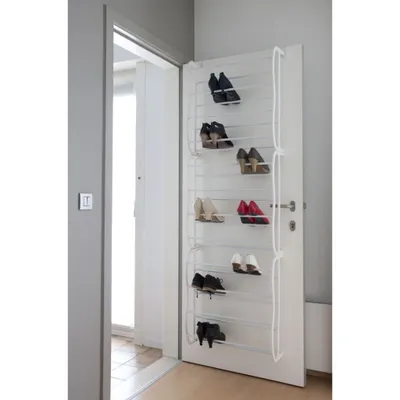 Productafbeelding van Practo Home Schoenenrek voor Deur – Vlakke Deur Schoenenrek – Ruimtebesparende Schoenenopberger – Tot 36 Paar – 180 cm – Wit