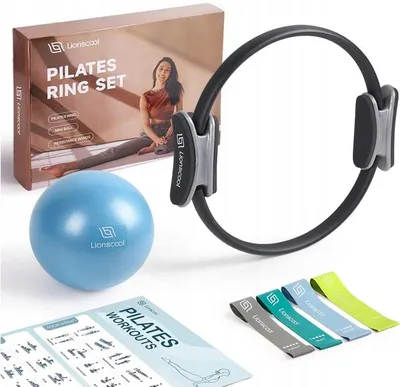 Produktbild von LIONSCOOL Pilates-Set 14 Zoll Ring, Ball & Widerstandsbänder